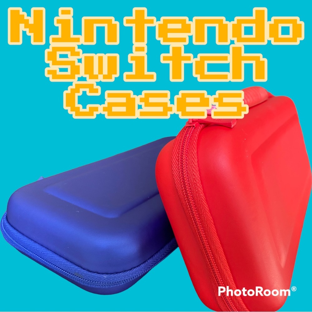 Pair of Orzly Carrying cases-Nintendo Switch Red & Blue Protective Travel Cases